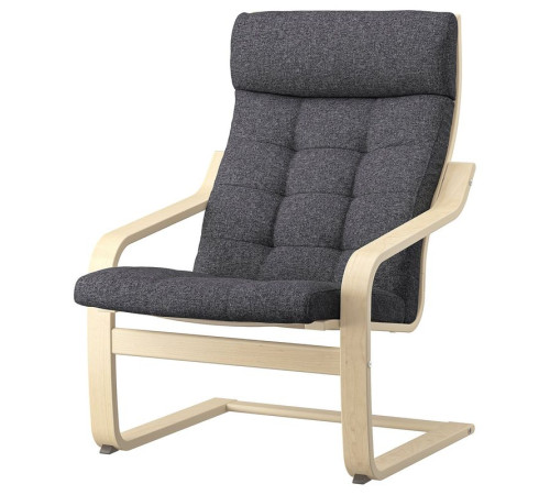Fotel, okl brzoz/Gunnared ciemnoszary POÄNG 895.020.55