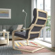 Fotel, okl brzoz/Gunnared ciemnoszary POÄNG 895.020.55