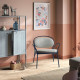 Fotel, metal czarnoniebieski/Tibbleby beżowoszary ISMANTORP 405.982.24