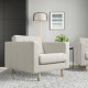 Fotel, Gunnared beżowy/drewno LANDSKRONA 094.353.24
