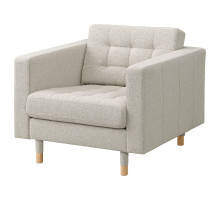 Fotel, Gunnared beżowy/drewno LANDSKRONA 094.353.24
