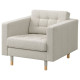 Fotel, Gunnared beżowy/drewno LANDSKRONA 094.353.24