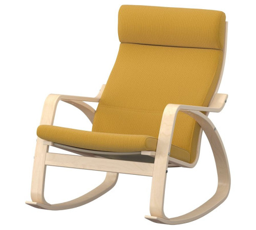 Krzesło bujane, okl brzoz/Kelinge ciemnożółty POÄNG 096.258.52