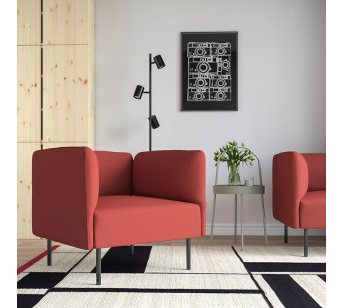 Fotel, Gunnared/brązowoczerwony metal LILLEHEM 194.702.94