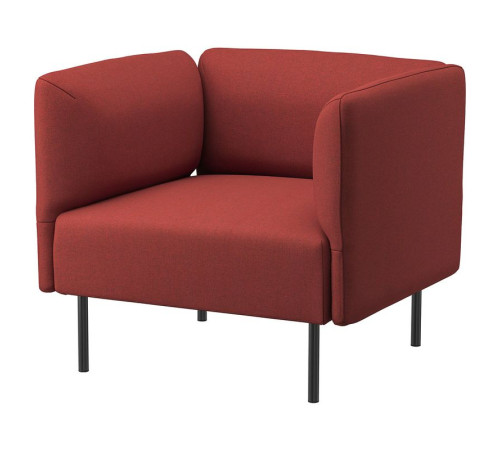 Fotel, Gunnared/brązowoczerwony metal LILLEHEM 194.702.94