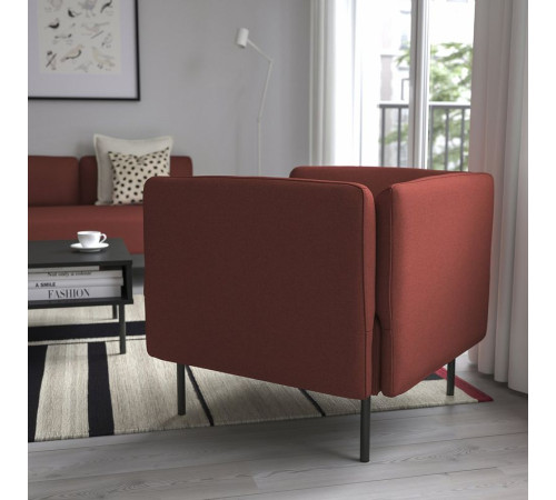 Fotel, Gunnared/brązowoczerwony metal LILLEHEM 194.702.94