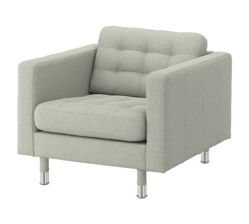 Fotel, Gunnared jasnozielony/metal LANDSKRONA 292.697.24