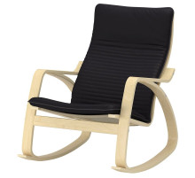 Krzesło bujane, okl brzoz/Knisa czarny POÄNG 394.292.27