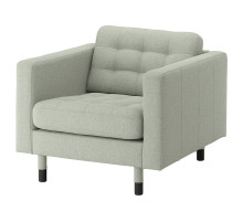 Fotel, Gunnared jasnozielony/drewno/czarny LANDSKRONA 494.441.90