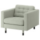 Fotel, Gunnared jasnozielony/drewno/czarny LANDSKRONA 494.441.90