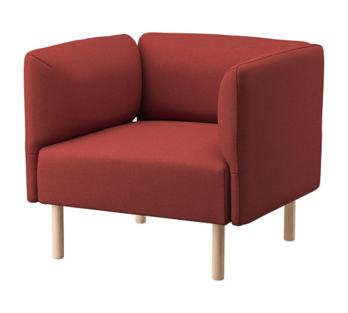 Fotel, Gunnared/brązowoczerwony drewno LILLEHEM 494.702.97