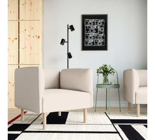 Fotel, Vissle/beżowy drewno LILLEHEM 494.703.20