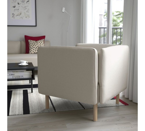 Fotel, Vissle/beżowy drewno LILLEHEM 494.703.20