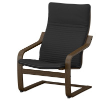 Fotel, orzech/Knisa czarny POÄNG 496.250.20