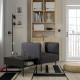 Fotel i stolik, Gunnared ciemnoszary/metal LILLEHEM 595.363.25