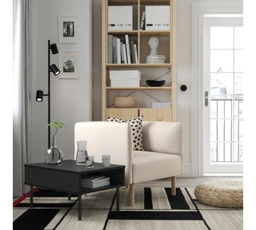 Fotel i stolik, Vissle beżowy/drewno LILLEHEM 595.697.40