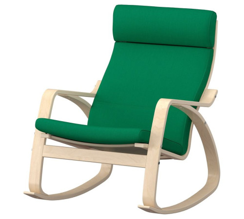 Krzesło bujane, okl brzoz/Vissle głęboki zielony POÄNG 696.258.54