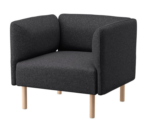 Fotel, Gunnared/ciemnoszary drewno LILLEHEM 794.703.09
