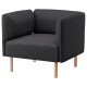 Fotel, Gunnared/ciemnoszary drewno LILLEHEM 794.703.09