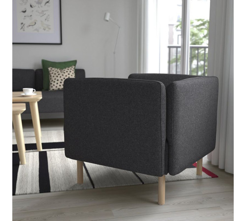 Fotel, Gunnared/ciemnoszary drewno LILLEHEM 794.703.09