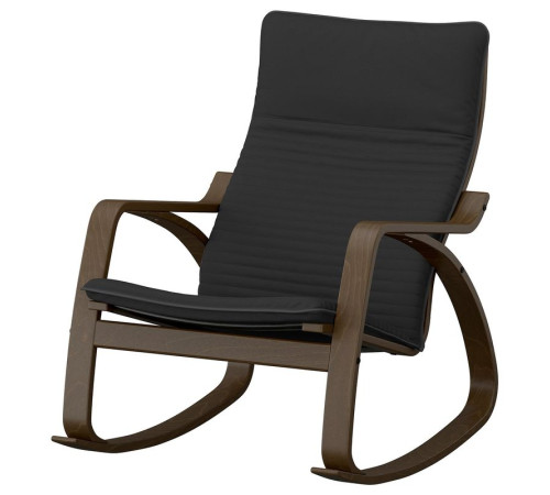 Krzesło bujane, orzech/Knisa czarny POÄNG 796.258.44