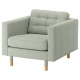 Fotel, Gunnared jasnozielony/drewno LANDSKRONA 892.697.21