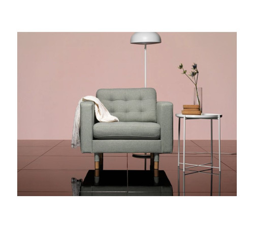 Fotel, Gunnared jasnozielony/drewno LANDSKRONA 892.697.21