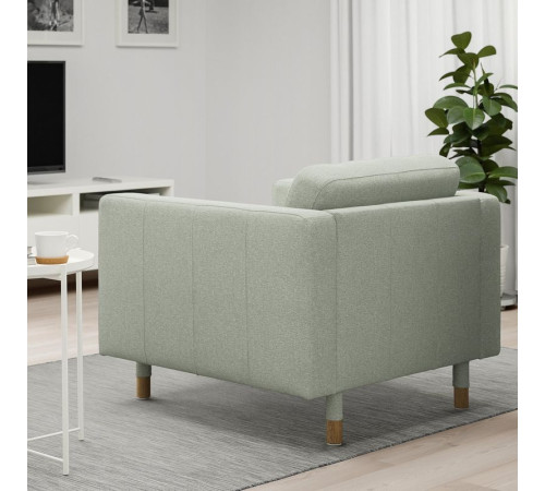Fotel, Gunnared jasnozielony/drewno LANDSKRONA 892.697.21