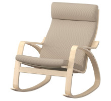 Krzesło bujane, okl brzoz/Kelinge beżowy POÄNG 896.258.53