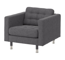 Fotel, Gunnared ciemnoszar/metal LANDSKRONA 992.691.60