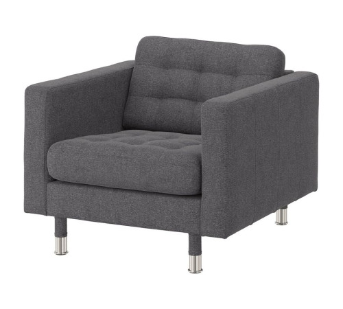 Fotel, Gunnared ciemnoszar/metal LANDSKRONA 992.691.60