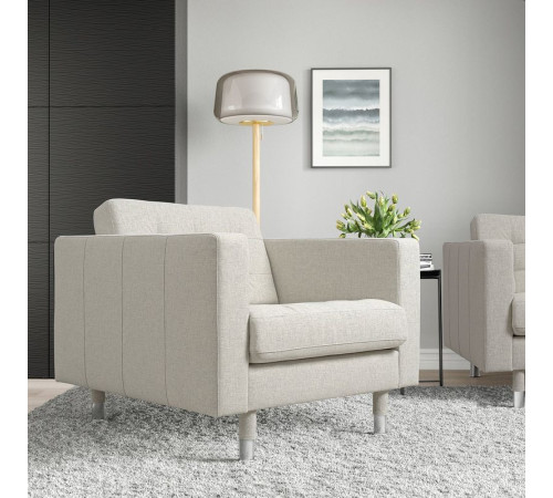 Fotel, Gunnared beżowy/metal LANDSKRONA 994.353.34