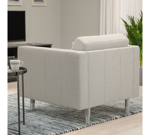Fotel, Gunnared beżowy/metal LANDSKRONA 994.353.34