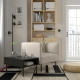 Fotel i stolik, Vissle beżowy/metal LILLEHEM 995.363.14