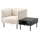 Fotel i stolik, Vissle beżowy/metal LILLEHEM 995.363.14