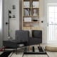 Fotel i stolik, Gunnared ciemnoszary/drewno LILLEHEM 995.697.38
