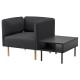 Fotel i stolik, Gunnared ciemnoszary/drewno LILLEHEM 995.697.38
