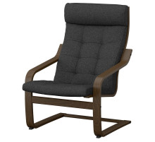 Fotel, orzech/Gunnared ciemnoszary POÄNG 996.250.32