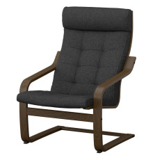 Fotel, orzech/Gunnared ciemnoszary POÄNG 996.250.32