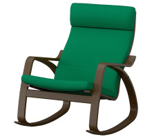 Krzesło bujane, orzech/Vissle głęboki zielony POÄNG 996.258.43
