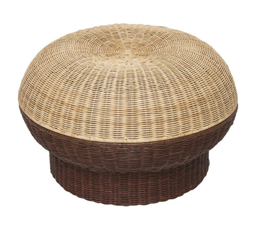 Пуфик с ящиком для хранения, ротанг, коричнево-красный, IKEA PS 2026 506.242.65