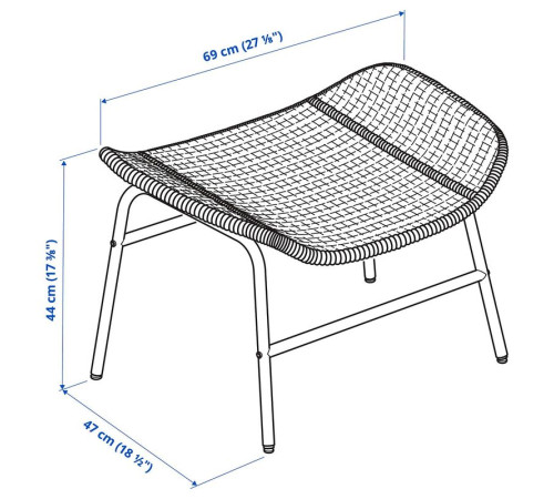 Podnóżek, rattan Risane/naturalny FRYKSÅS 895.631.62