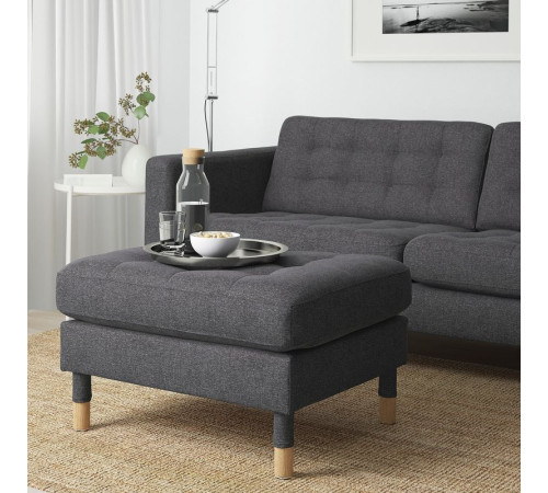 Podnóżek, Gunnared ciemnoszary/drewno LANDSKRONA 892.697.40