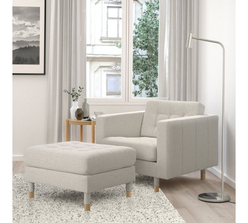 Podnóżek, Gunnared beżowy/drewno LANDSKRONA 994.353.29