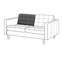 Poducha oparcia sofa 2 os, Gunnared/ciemnoszary część zamienna LANDSKRONA 804.980.29