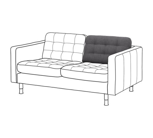 Poducha oparcia sofa 2 os, Gunnared/ciemnoszary część zamienna LANDSKRONA 804.980.29
