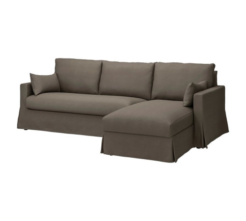 Pokrycie sofa 3o z szezl, prawe, Gransel szarobrązowy HYLTARP 105.473.68