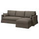 Pokrycie sofa 3o z szezl, prawe, Gransel szarobrązowy HYLTARP 105.473.68