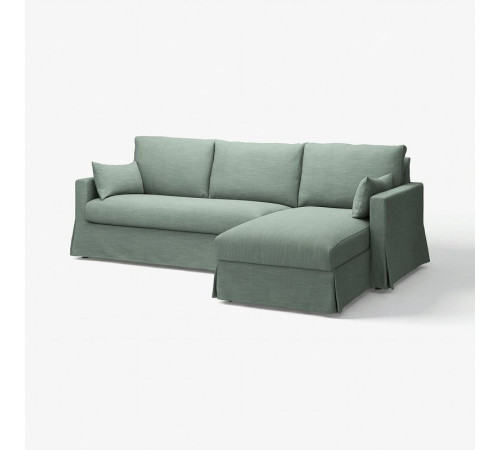 Pokrycie sofa 3o z szezl, prawe, Hemmesta szarozielony HYLTARP 305.662.66