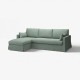 Pokrycie sofa 3o z szezl, lewe, Hemmesta szarozielony HYLTARP 705.662.69